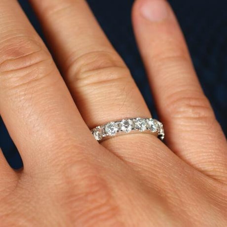 4 mm Moissanite Wedding Band moissanite eternity band Etsy