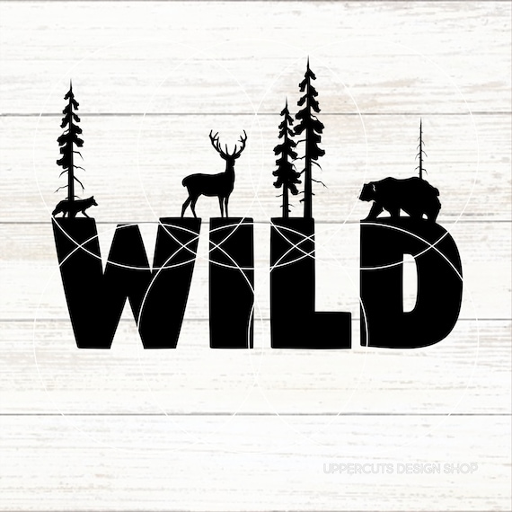 Wild SVG File, Forest Graphic, Woodland Animals SVG, Nature Theme Cut Files For Cricut, Wild Silhouette, Outdoor And Nature SVG