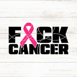 F Cancer SVG, Fu * k Cancer, Svg de sensibilisation au Cancer du sein, mois de sensibilisation au Cancer du sein coupe fichiers pour Cricut, Cancer suce, survivant du cancer