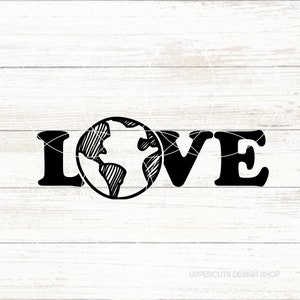 Love Planet Earth SVG, Día de la Tierra SVG, Planeta Tierra Doodles, Salvar el Planeta, Archivos de corte del Día de la Tierra para Cricut, Camiseta de Conciencia Ambiental