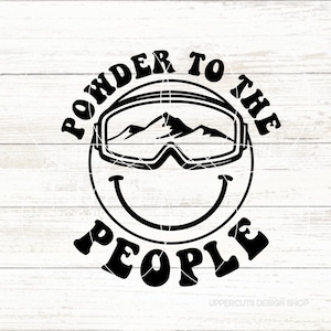 Poudre pour les gens SVG, Svg de lunettes de montagne smiley, SVG de ski rétro mignon, Svg de lunettes de ski, snowboard, Svg de montagne