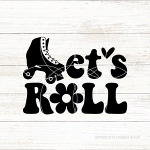 Let&#39;s Roll SVG, Roller Skating Svg, Peace Love Roller Skating, Rollerskater, Roller Skate T-shirt, Peace Love, Cute Retro Roller Skate Diy