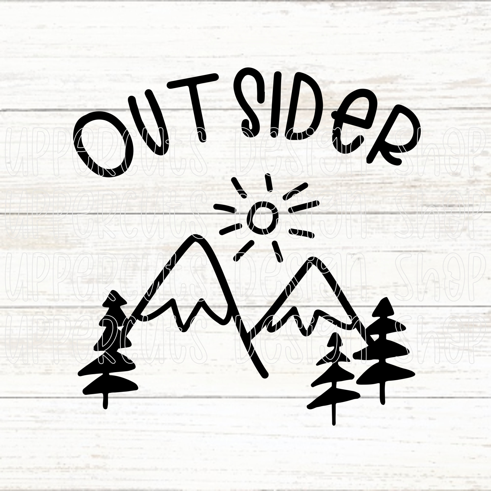 Außenseiter SVG-Datei, niedlich im Freien digitaler Download, DIY Grafik-T-Shirt, Schnittdateien für Cricut, Outdoor Silhouette, Natur Thema SVG
