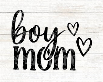 Boy Mom SVG, uroczy plik SVG Boy Mom, grafika na koszulkę dla mamy chłopców, naklejka na samochód, pliki do cięcia Boy Mama dla Cricut, Dzień Matki w formacie PNG
