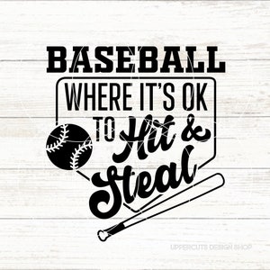 Beisebol onde não há problema em acertar e roubar, Svg de beisebol, acertar e roubar, beisebol, trocadilhos de beisebol, camiseta engraçada DIY de beisebol, arquivo de corte de beisebol