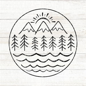 Lindo archivo SVG de montaña, SVG de montaña, al aire libre, camiseta de la naturaleza svg, archivos cortados para cricut, senderismo png