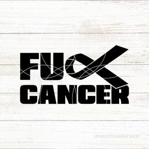 Cáncer SVG, ¡A la mierda con el cáncer!, SVG de concientización sobre el cáncer, Archivos de corte para Cricut del mes de concientización sobre el cáncer de mama, El cáncer es una mierda, Sobreviviente de cáncer