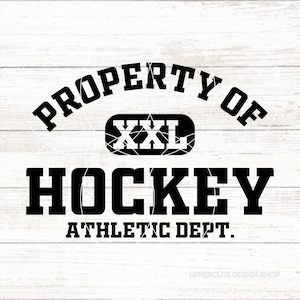 Propriété du hockey SVG, SVG du département des sports de hockey, SVG de hockey XXL, graphique de t-shirt de hockey, propriété de SVG, t-shirt de bricolage hockey