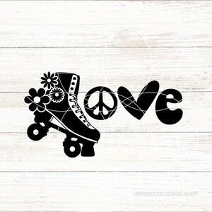Love Skating SVG, Roller Skating Svg, Peace Love Roller Skating, Rollerskater, Roller Skate T-shirt, Peace Love, Cute Retro Roller Skate Diy