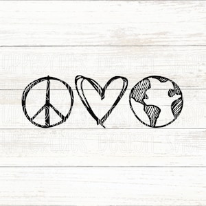 Peace Love Planet Earth SVG, Earth Day SVG, Save the Planet, Earth Day Cut Files For Cricut