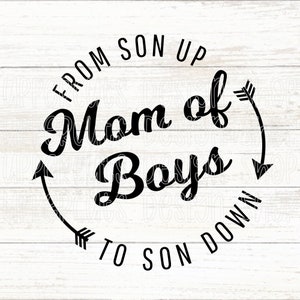 Mamá de niños de hijo a hijo abajo SVG, lindo niño mamá svg, niño mamá descarga gráfica, mamá de niños diy calcomanía, camiseta gráfica