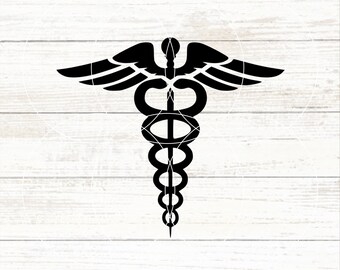 Caduceus SVG, Simple Medical Symbol Svg, Caduceus Png, Medical Symbol Graphic, First Responder, Doctor, Nurse, Front Line SVG