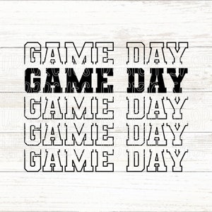 Game Day SVG, t-shirt graphique DIY football mignon, fan de sport couper fichier pour Cricut, graphique football américain simple, t-shirt graphique DIY game day