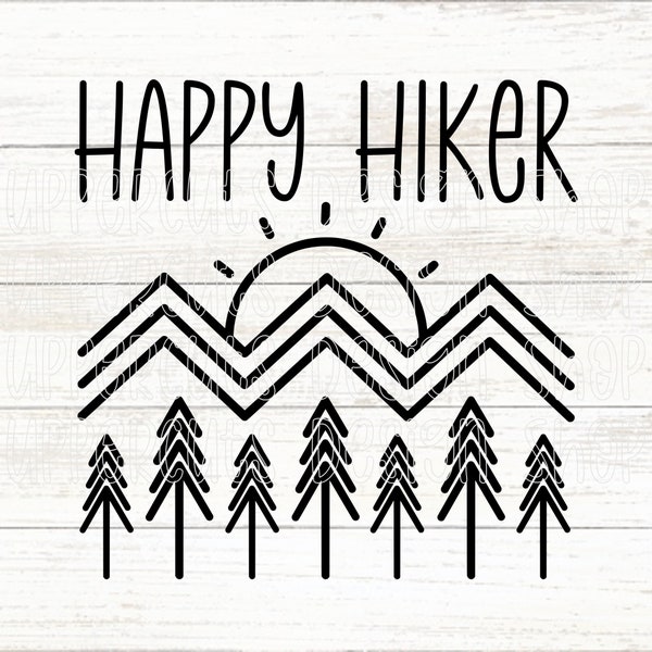 File SVG felice escursionista, escursionismo SVG, maglietta grafica fai da te escursionista carino, file tagliati per Cricut o Silhouette, download immediato di avventure all'aria aperta