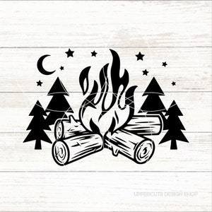 Feu de camp SVG, camping, voyage de camping, graphique de feu de camp, T-shirt de camping bricolage, fichiers de coupe de feu de camp pour Cricut