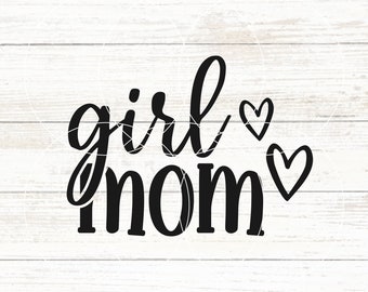 Girl Mom SVG, plik SVG Cute Girl Mom, grafika na koszulkę Girl Mom, naklejka na samochód, pliki do cięcia Girl Mom dla Cricut, plik PNG na Dzień Matki
