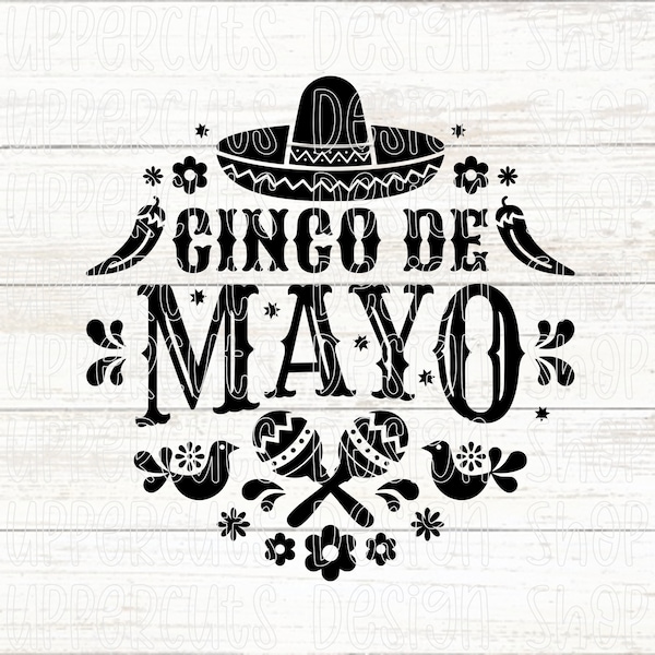 Cinco de Mayo SVG, Fiesta SVG, Cinco de Mayo T-Shirt Graphic, Viva la Mexico, May 5th Party Cut Files for Cricut, Cinco de Mayo Png