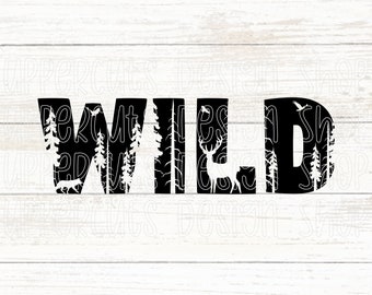 Wild SVG File, Forest Graphic, Woodland Animals SVG, Nature Theme Cut Files For Cricut, Wild Silhouette, Outdoor And Nature SVG