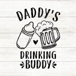 Daddy's Drinking Buddy SVG, schattige bierpul Cheers babyfles SVG, nieuwe vader DIY Vaderdag, eerste Vaderdag Cricut Cut-bestanden