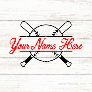 Personalizowany Baseball Svg, Baseball Svg, Nazwa Gracza Svg, Softball SVG, DIY Baseball T-Shirt, Tee-Ball, Baseball, Baseball i skrzyżowany kij