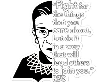 RBG Ruth Bader Ginsburg citatklistermärken - Kämpa för de saker du bryr dig om - vila i frid RBG - Jämlikhet RBG klistermärken