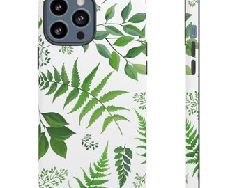 Floral Ferns Tropical Leaves Ferns Matte Phone Case Tough Cases - Green Leaves Phone Cases