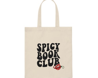 Pepper Spicy Book Club Gift Tote Canvas Tote Gift for Book Club Book Reader Book Worm Bookish Smut Books Smut Spicy Reader - Book Carry Bag