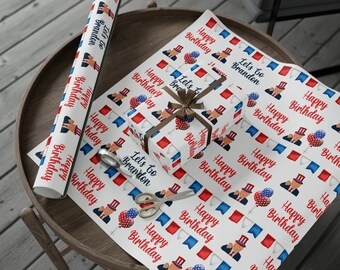 Top Trump Birthday Wrapping Paper for Gifts - Trump Maga Gift - Funny Let's Go Brandon Biden Trump Funny Wrapping Paper for Birthday Gifts