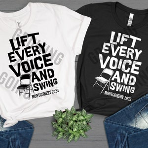 Solleva ogni voce e altalena sedia pieghevole Tshirt - FAFO Montgomery Chair Alabama Riverboat Brawl Fight Meme Shirt - 2023 Montgomery Brawl