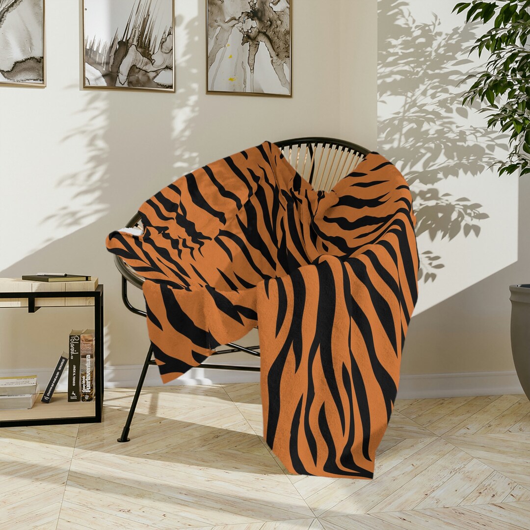 Terrific Tiger Stripe Theme Throw Sofa Bed Blanket Tiger Stripes - Soft ...