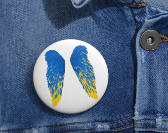 Ucraina Colori Ali Pace Sostegno Ucraina Stand con Ucraina Solidarietà Ucraina Zelenskyy Supporto Pin Personalizzato Pin Button Dona Ucraina