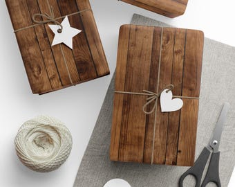 Rustieke houten vloer inpakpapier, kerstinpakpapier, inpakpapier voor kerstcadeaus, cadeaupapier houten vloeren thema