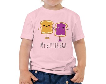 PB & J Mijn Boter Half - Pindakaas en Jelly Grappig Peuter Korte Mouw T-shirt - Leuk cadeau voor peuter Mijn Boter Half Tshirt