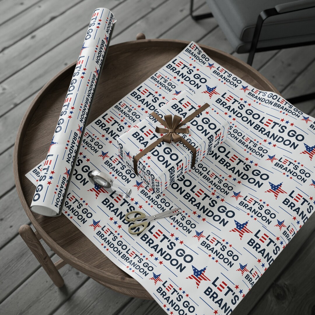 Let's Go Brandon Style USA Wrapping Paper for Gifts - Trump Maga Let's ...