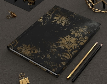 ガーリー 洋書 金 インテリア 限定値下げ Black & Gold Journal With Black Satin Bookmark With Roman