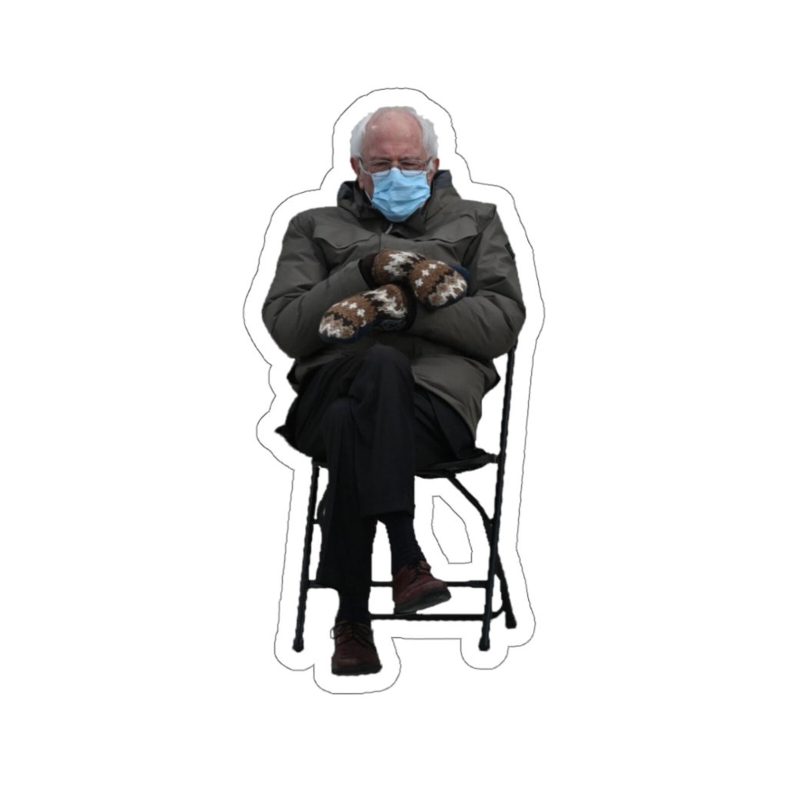 Bernie Sanders Sitting Meme Sticker Bernie Sitting Meme 2021 - Etsy