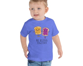 PB&J We Belong Together - Kids Peanut Butter and Jelly Tshirt Toddler Tee - Cute Gift Tee for Toddler Besties BFF Friends Tshirt