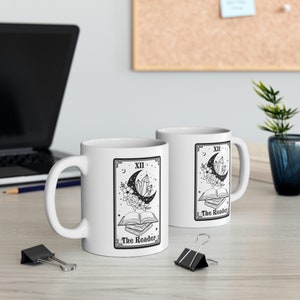 The Reader Tarot Card Book Tarot Mug Book Reader Book Love Crystal Tarot Mystical Mug Coffee Tea Mug 11oz - Gift Coffee Tarot Gift Mug