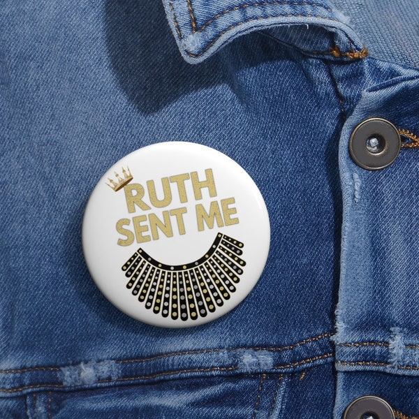 Ruth Sent Me Dissent Collar Pin - RBG Ruth Bader Ginsburg Custom Pin Buttons - Vote Pins Voted Biden Harris Pins No ACB
