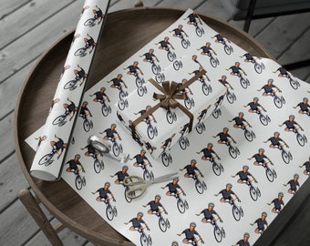 Let's Go Brandon Wrapping Paper - Hilarious Gift Wrap Biden Falling off Bike Christmas Gifts - Pro Trump Christmas Gift Wrap Maga Trump 2024