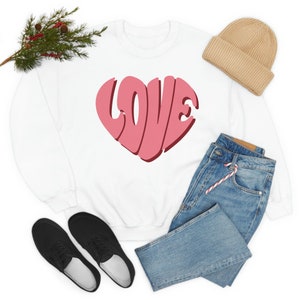 Moletom Love Heart Bubble Valentine – Unissex Heavy Blend Crewneck Moletom Valentine Love Moletom Sweet Heart Love