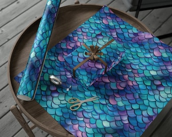 Beautiful Mermaid Wrapping Paper Mermaid Scales Mermaid Gift Wrap Great Theme of Mermaids Christmas Gift Wrap Mermaid Birthday Gift Wrap