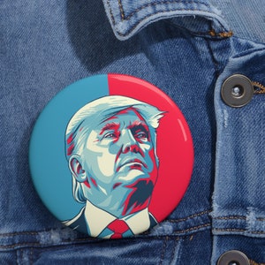 Trump Rally Pin Button - Election 2024, Trump Supporter, Vote Trump 2024, Trump Gift, - Trump 2024 Pin Button Patriotic Trump Shot, Pin MAGA
