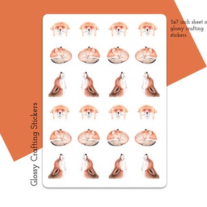 Petits autocollants renard | Feuilles d'autocollants Renards | Stickers bébé animal |  Cadeaux