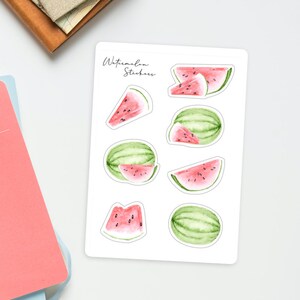 Grands autocollants de pastèque | Autocollants de fruits d’été | Autocollants de fruits mignons | Artisanat d’autocollants | Cadeaux pour les artisans