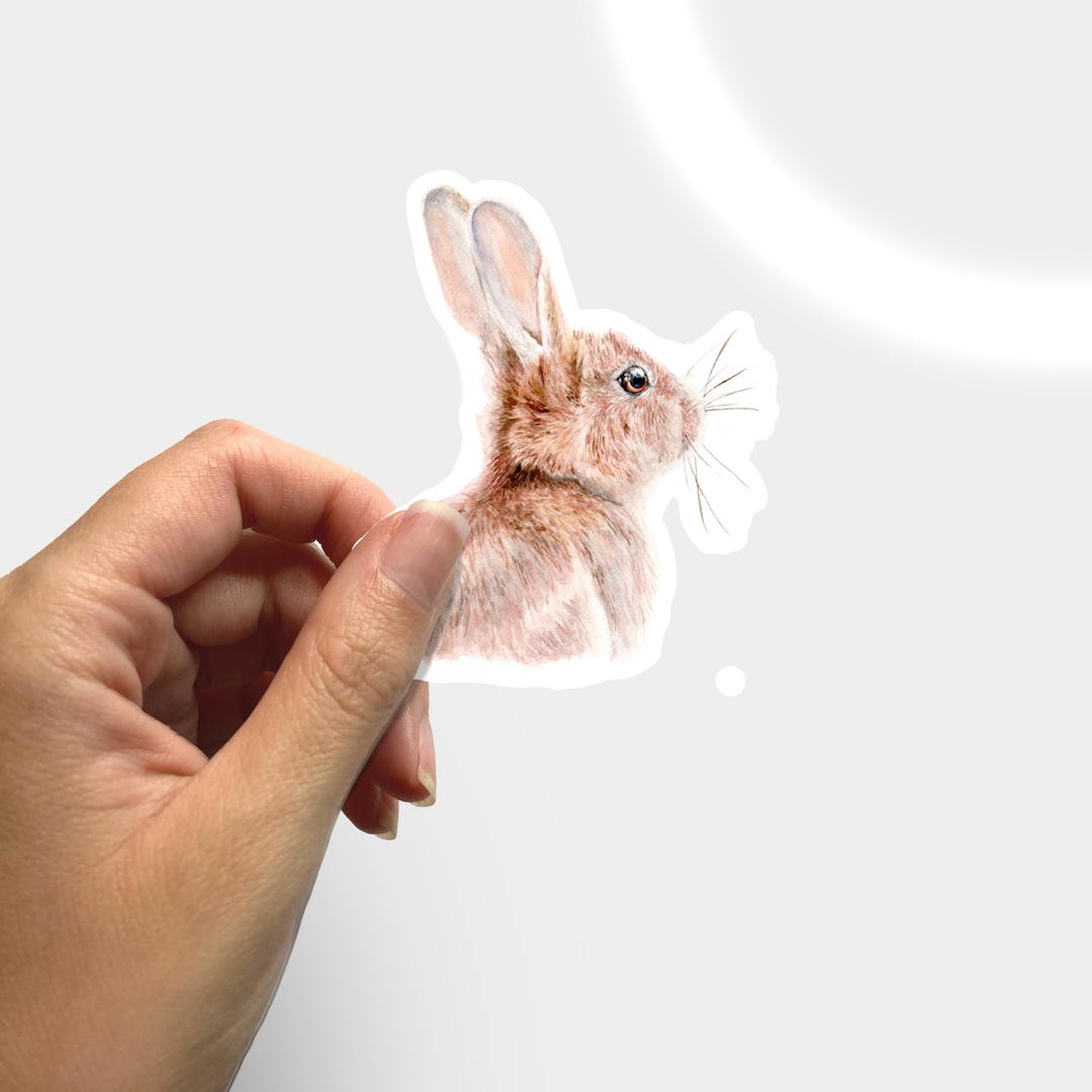 Rabbit Vinyl Sticker | Cute Bunny Sticker | Cute Laptop Animal Stickers ...