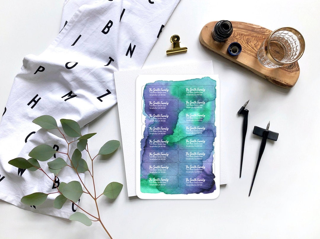 Creative Return Labels Glossy Watercolor Return Address Labels | Personalize, Customize Return ...