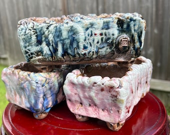 Hand made ceramic pot 6" x3" x 2.5"