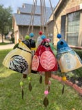 Ceramic Bird wind chimes 5" wide.