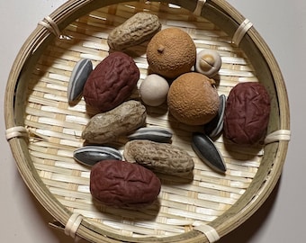 Ceramic decoration, sunflower seeds, peanut, date, longan and lotus seeds